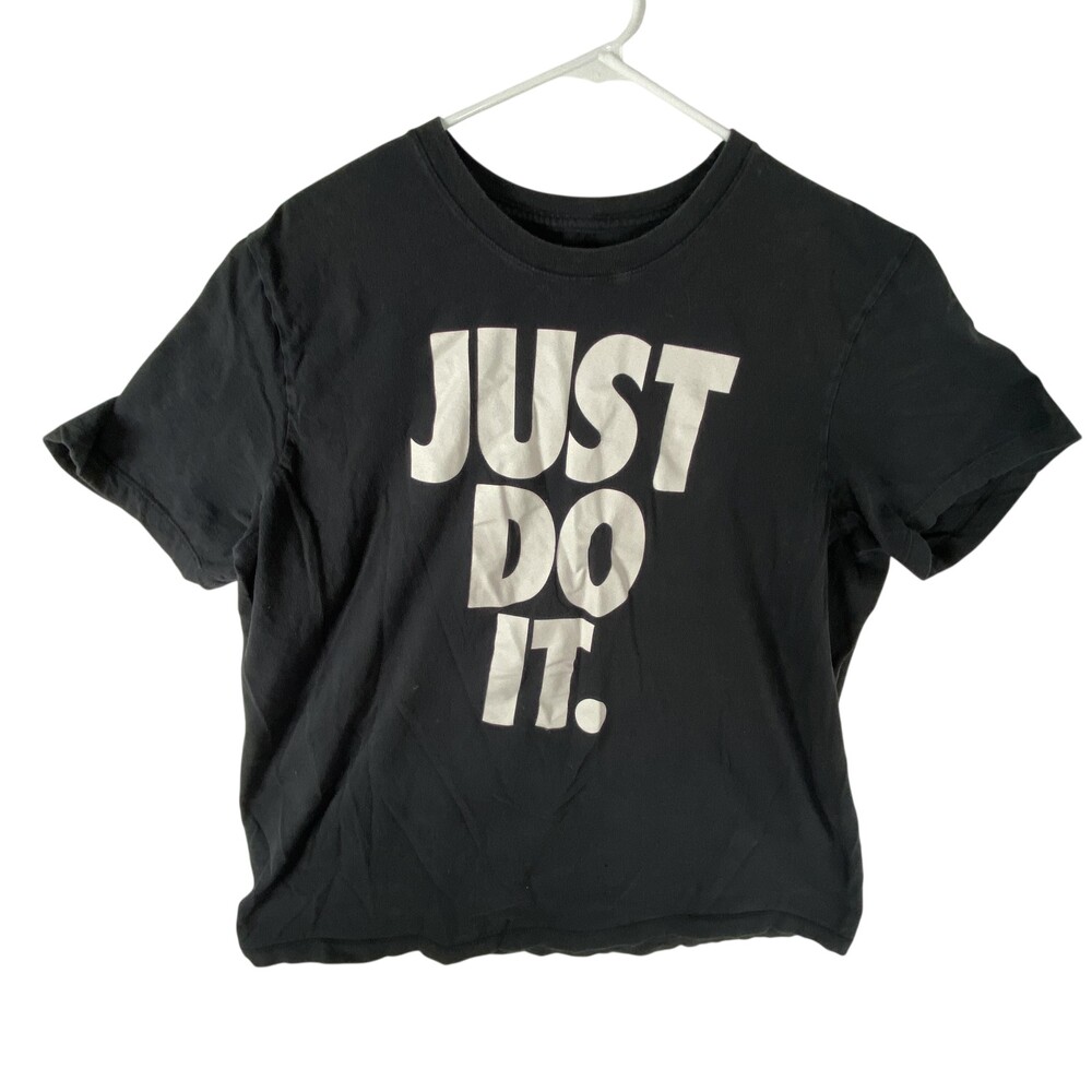 Nike Just Do It Shirt Mens XL Black Graphic Tee T-Shirt Tagless Sports Slogan
